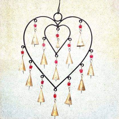 Outdoor Heart Wind Chime
