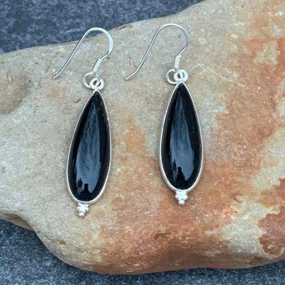 Black Onyx Teardrop Earrings