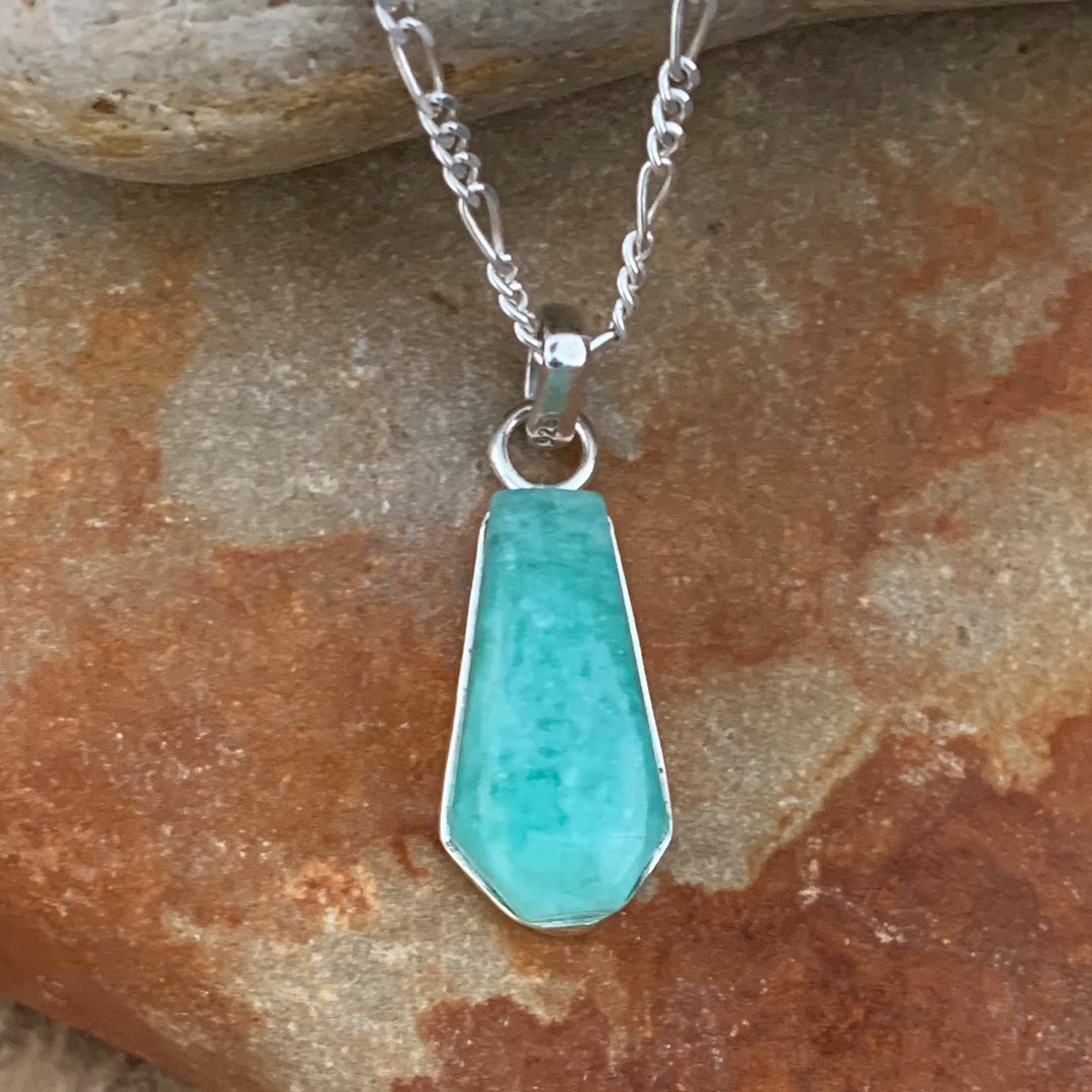 Sterling and Amazonite Pendant - GLE-Good Living Essentials