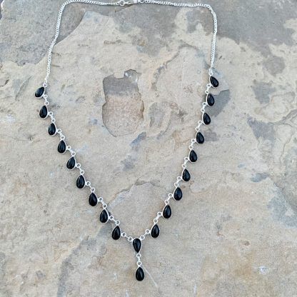 Black Onyx Waterfall Necklace