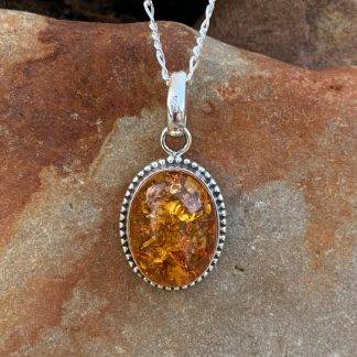 Amber Sterling Silver Pendant