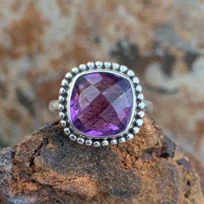 Amethyst Sterling Silver Cocktail Ring