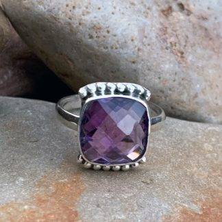 Exotic Sterling Amethyst Ring