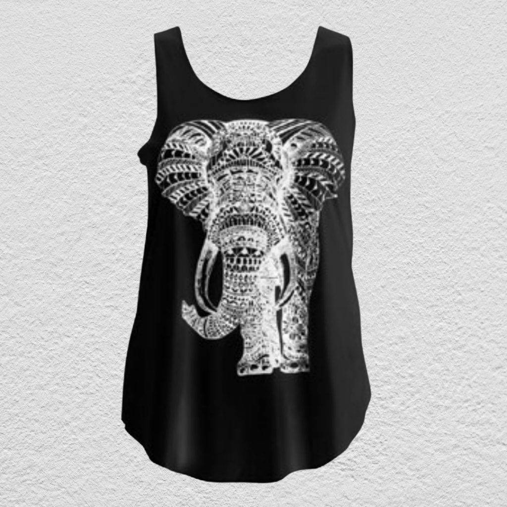 Grey Namaste Elephant Tank Top