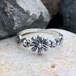 Sterling Silver Hearts & Flower Ring