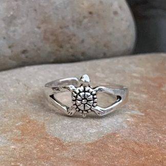 Turtle Toe Ring Sterling Silver