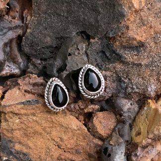 Black Onyx Teardrop Earrings for Women