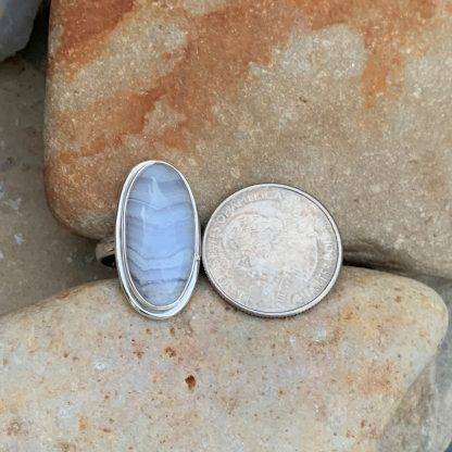 Blue Lace Agate Oval-Ring