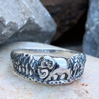 Sterling Jungle Elephant Ring