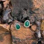 Green Onyx Sterling Teardrop Studs