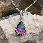 Mystic Topaz Pear-Shaped Sterling Pendant