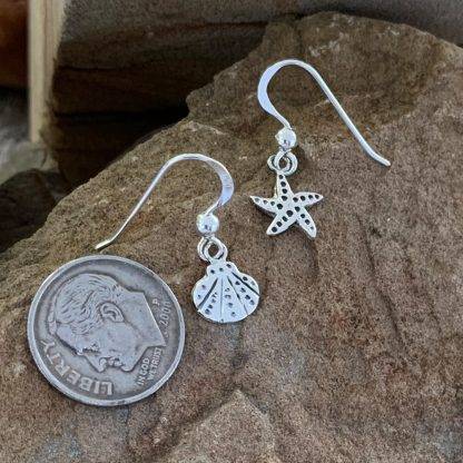 Starfish & Seashell Sterling Earrings