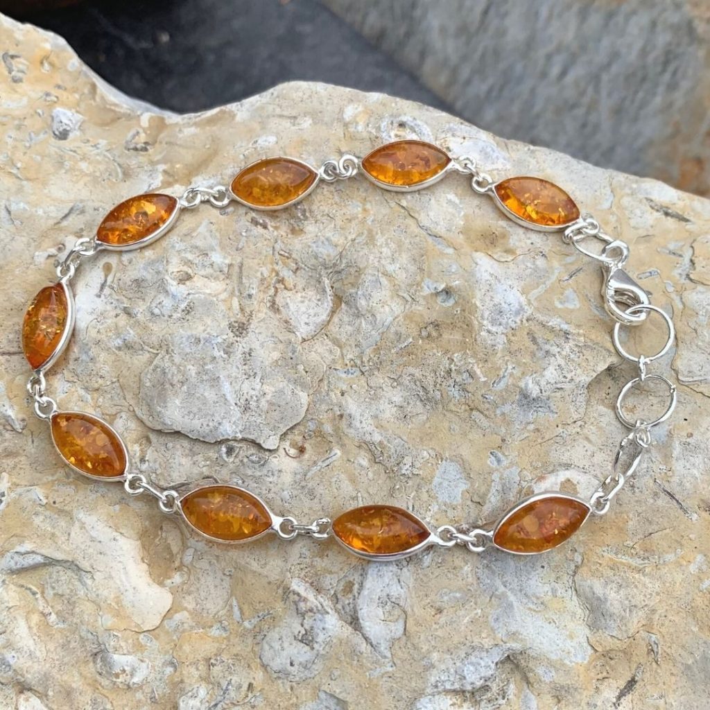 Amber & Sterling Marquise Bracelet