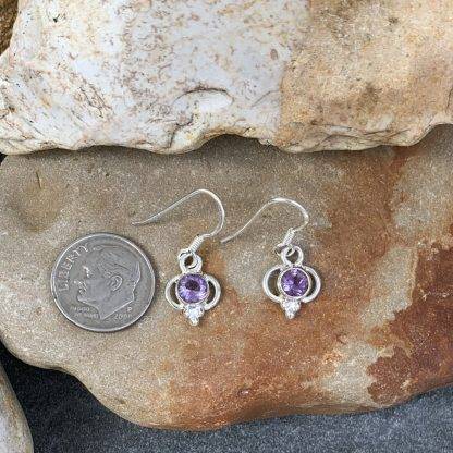 Delicate Amethyst & Sterling Earrings