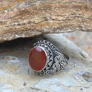 Exotiic Faceted Carnelian Ring