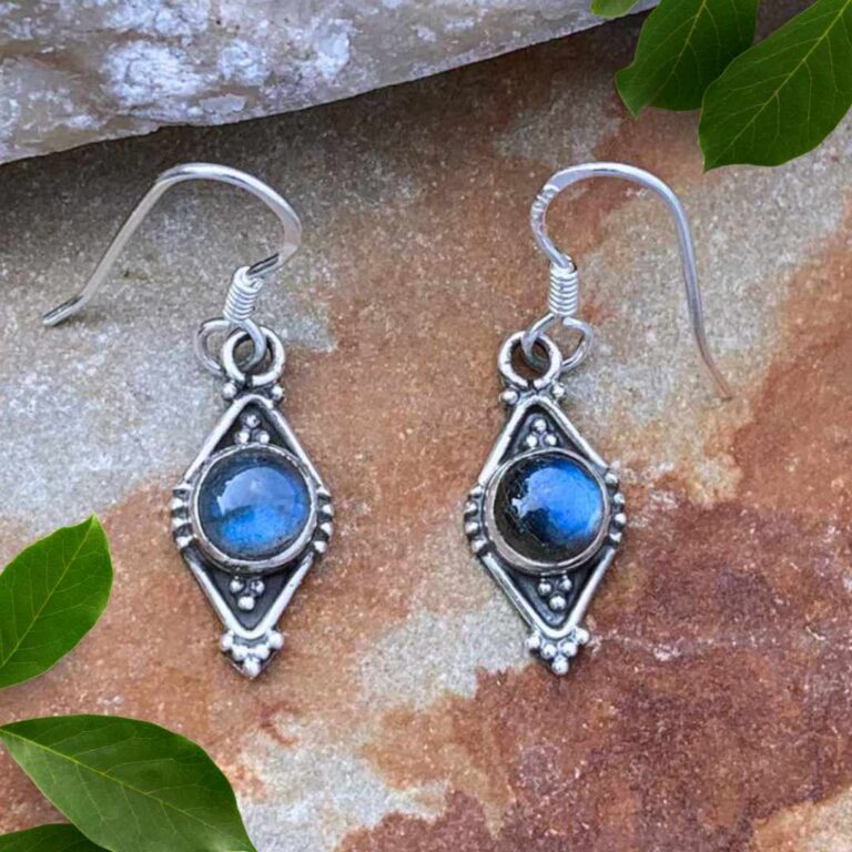 Blue Fire Labradorite and Sterling Silver Earrings - GLE-Good Living ...