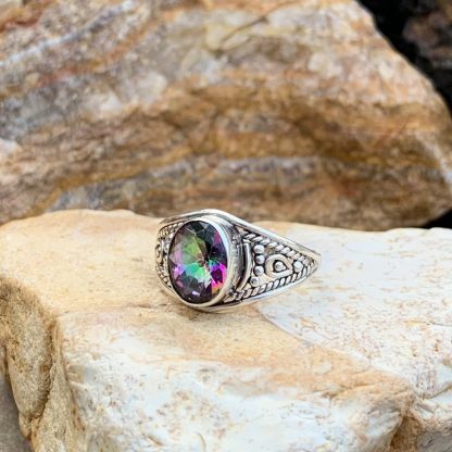 Mystic Topaz Faceted Ring