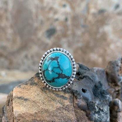 Oval Turquoise & Silver Ring