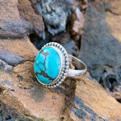 Oval Sterling & Turquoise Ring