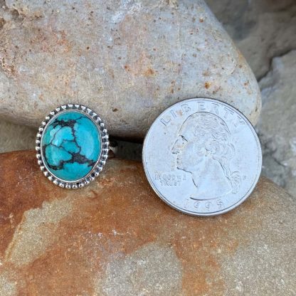 Oval Sterling & Turquoise Ring