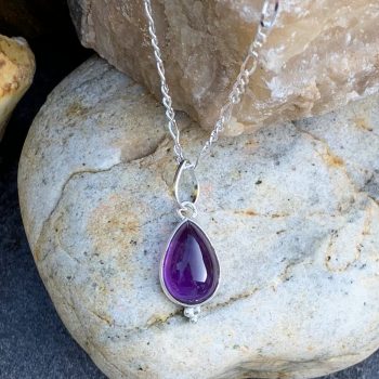 Amethyst Petite Teardrop Pendant