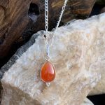 Petite Teardrop Carnelian Pendant