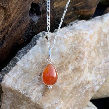 Petite Teardrop Carnelian Pendant