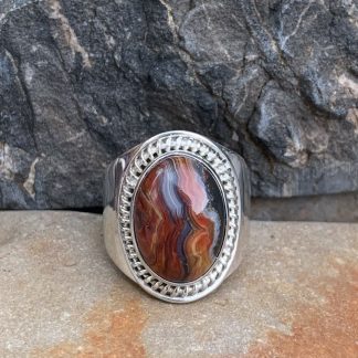 Crazy Lace Agate Sterling Ring
