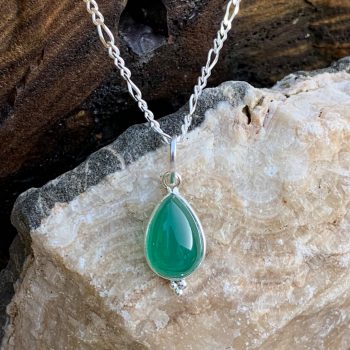 Petite Teardrop Green-Onyx Pendant