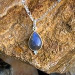 Labradorite Teardrop Sterling Silver Pendant
