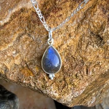Labradorite Teardrop Sterling Silver Pendant