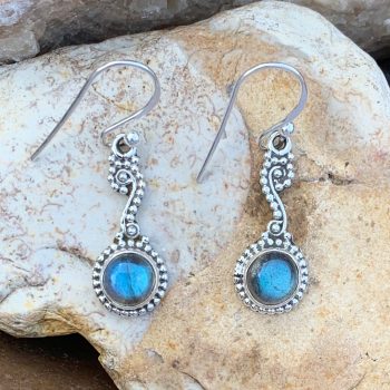Labradorite Sterling Swirl Earrings