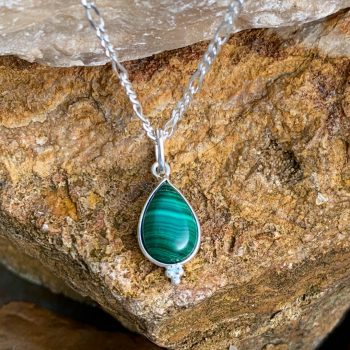 Malachite Teardrop Sterling Pendant