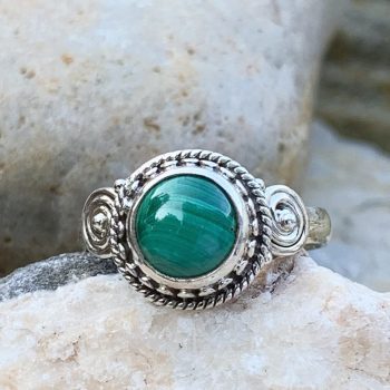 Malachite & Sterling Ring
