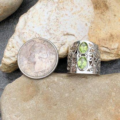 Double Peridot Sterling Ring