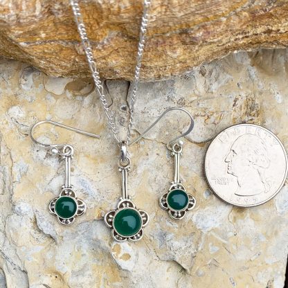 Green Onyx Flower Set