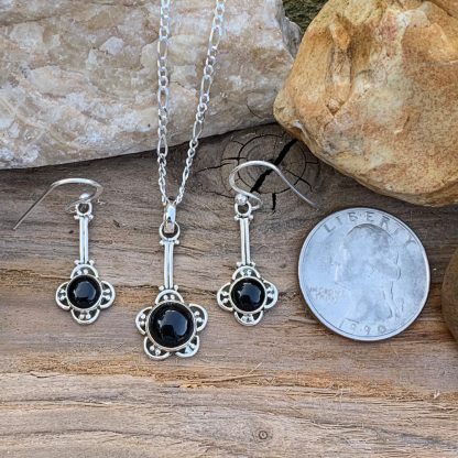 Black Onyx Flower Set