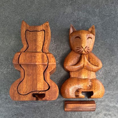 Meditating Cat Puzzle Box