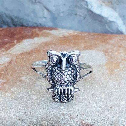 Owl Sterling Silver Ring