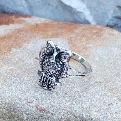 Sterling Wise Owl Ring