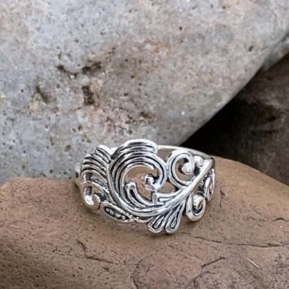 Angel Feather Sterling Ring Ring