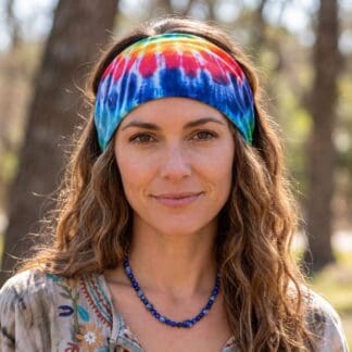 an image of a Tie-Dye Infinity Bandana Head Wrap on an AI model