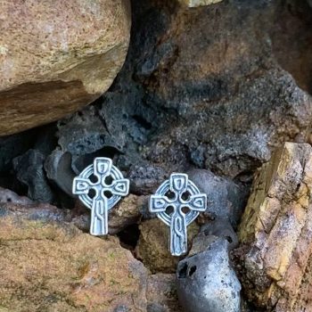 Celtic Cross Sterling Studs