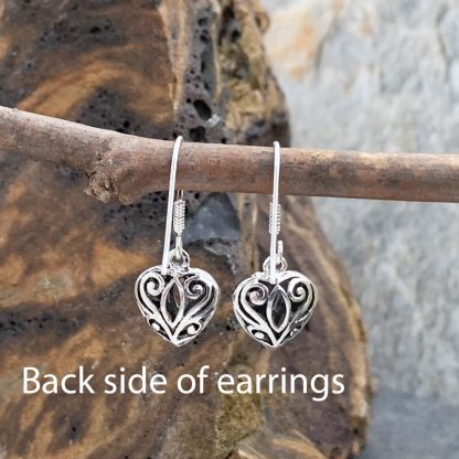 Filigree Sterling Heart Earrings