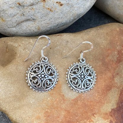 Sterling Silver Sunburst Earrings