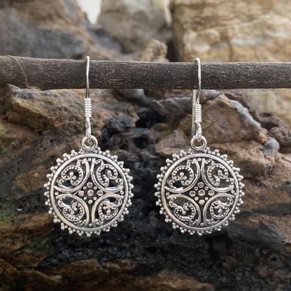 Sterling Silver Sunburst Earrings