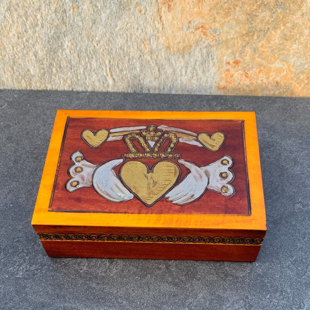 Gold Heart Claddagh Box