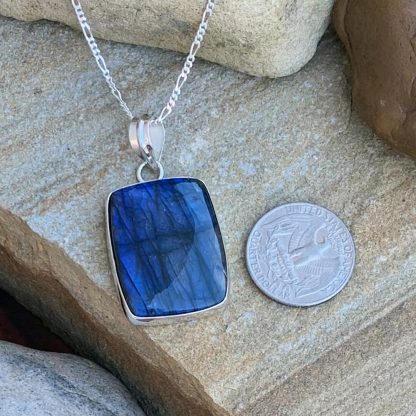 Rectangular Labradorite & Sterling Pendant