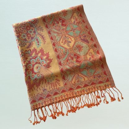 Red & Saffron Shawl/Scarf