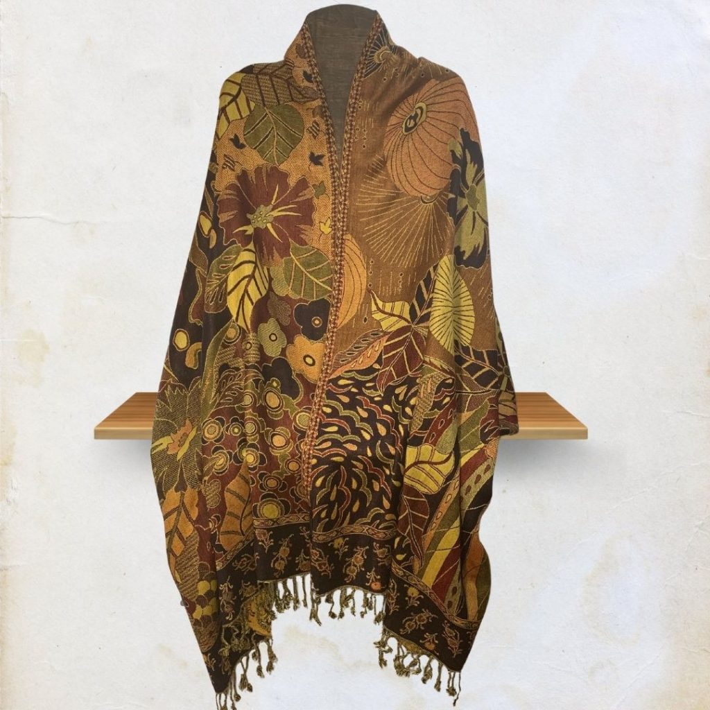 Olive-Rust Contemporary Shawl/Scarf